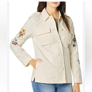Levi’s Cotton Jacket with Flower Embroidery on Sleeves